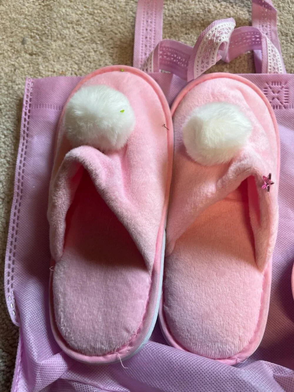 Pink Kids Spa Set (Slippers Sleep Mask and Pink Bag)